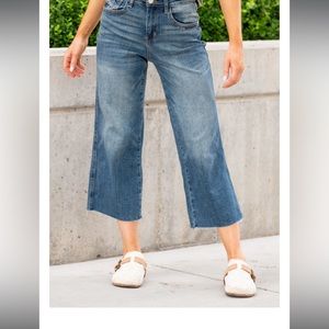 Cropped, wide-leg, high-waisted Judy Blue jeans